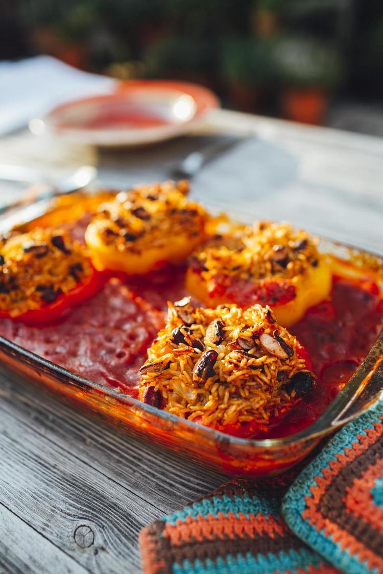Beans and Rice Stuffed Peppers - Rice Recipe
