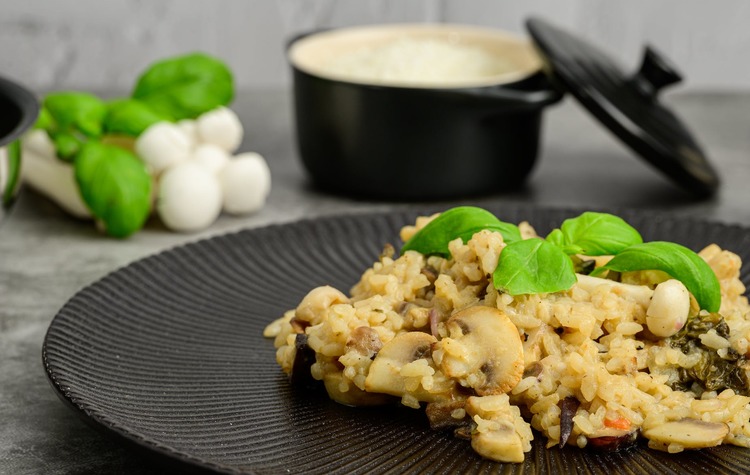 Rice Recipe - Mushroom and Basil Risotto